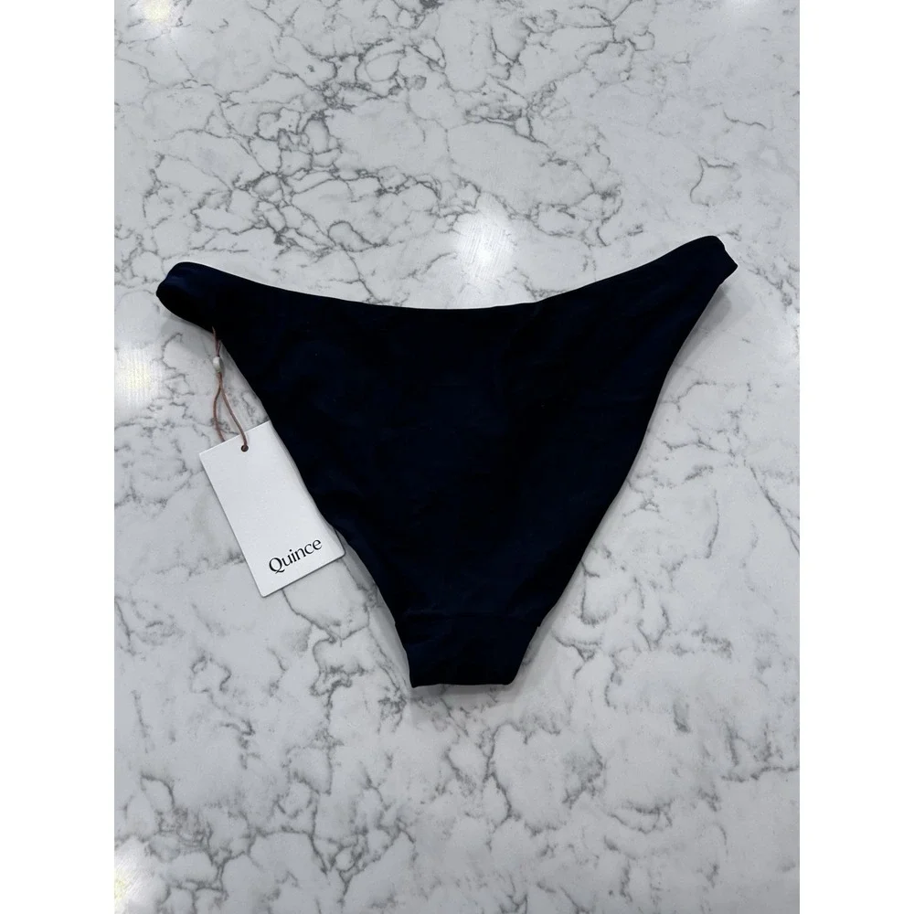 NWT Quince Black Low Rise Bikini Bottom Size XS